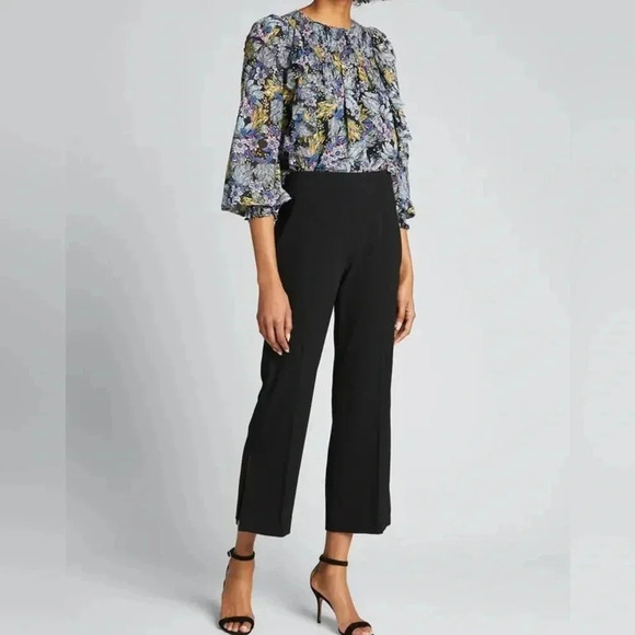 Cinq a Sept Harriet floral blouse smocked long sleeve ruffle Size S - Picture 9 of 10